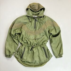 NILS Retro Ski Jacket SZ 6 Pullover VTG 80s/90s Hooded USA Made Iridescent Green